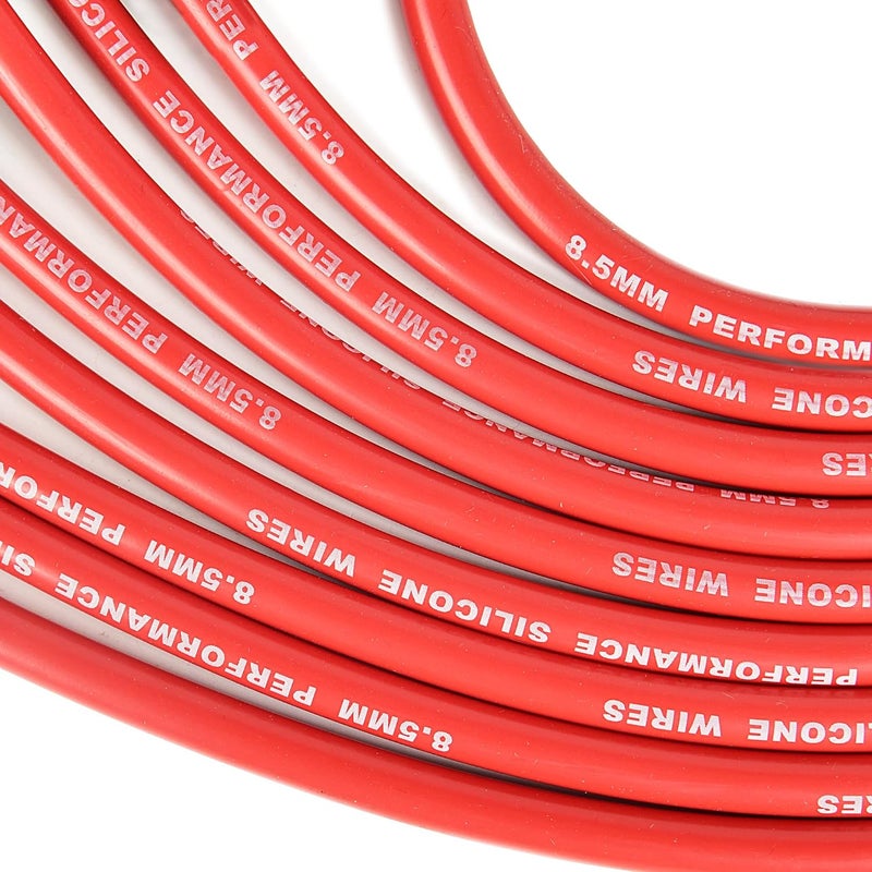 RLP Universal Spark Plug Wire Set - 8.5mm Red High Performance - Compatible with Chevy GM SBC BBC Engines Small Block 305 307 327 350 Big Block 427 454 502 and More with HEI Distributor - Image 5